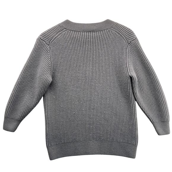 Babaton Gray Merino Wool Ribbed V Neck Sweater Women XS - Picture 4 of 6